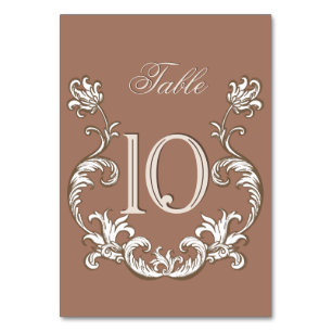 Numeração De Mesa Rococo Mocha Florentine Monocromo Mousse