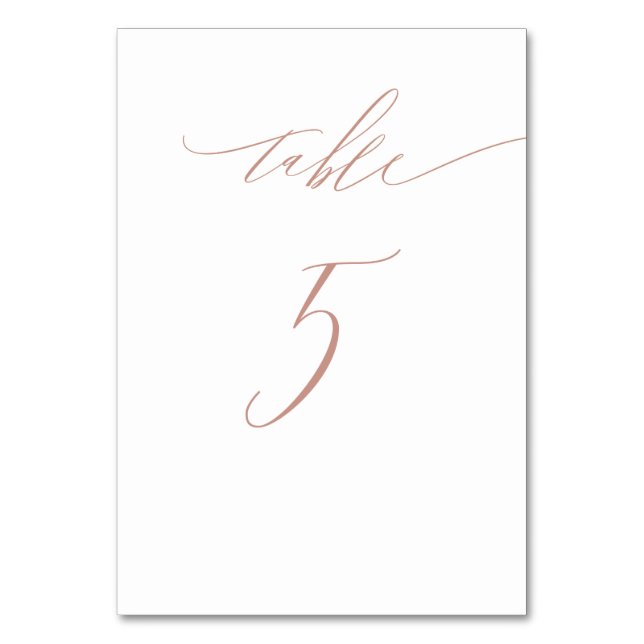 Numeração De Mesa Roda Branca Elegante Dourada Script N.O 5 Casament (Frente)