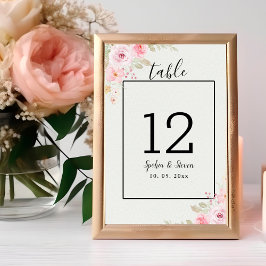 Numeração De Mesa Romantic Blush Rose Wedding