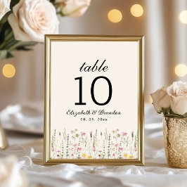 Numeração De Mesa Romantic Boho Wedding with Wildflowers