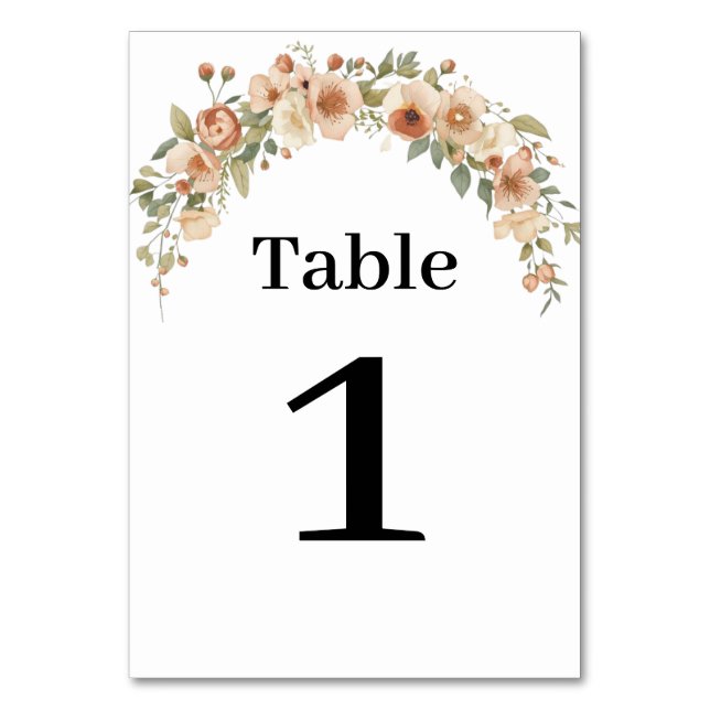 Numeração De Mesa Romantic Floral Arch Table Number  (Frente)