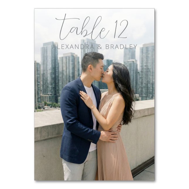 Numeração De Mesa Romantic Navy Urban Photo (Verso)