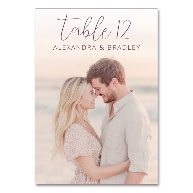 Numeração De Mesa Romantic Pastel Beach Photo (Verso)