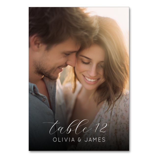 Numeração De Mesa Romantic Warm Photo (Verso)