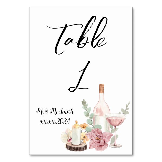 Numeração De Mesa Romantic wedding flowers blooming garden (Frente)