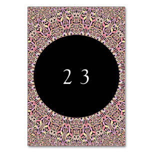 Numeração De Mesa Romântica Geométrica Mandala Cor-de-rosa macio
