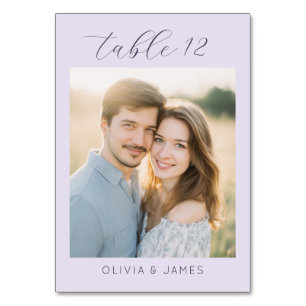 Numeração De Mesa Romântica Lavanda Foto Elegante