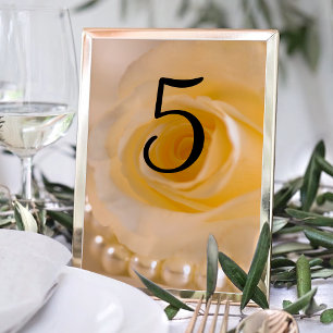 Numeração De Mesa Rosa Branca e Pérolas Números de Mesa de Casamento
