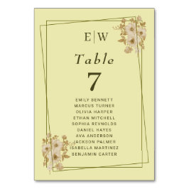 Numeração De Mesa Rosa - Casamento Amarelo Celestial Monograma