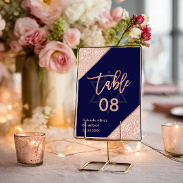 Numeração De Mesa Rosa Chic Dourado Marinho Azul Bat Mitzvah