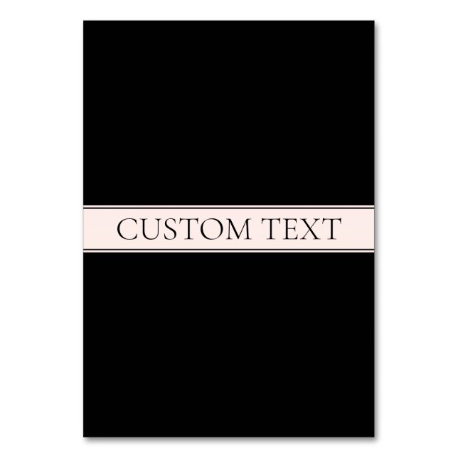 Numeração De Mesa Rosa claro Blush Stripe e Texto Editável Elegante (Frente)