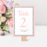 Numeração De Mesa Rosa claro de Glittery Bat Mitzvah e Prata<br><div class="desc">Este número da tabela Bat Mitzvah de tendência apresenta brilho falso cintilante em camadas sobre um fundo de cor sólida. Use o formulário modelo para adicionar suas próprias informações. A Ferramenta Design pode ser usada para alterar o estilo,  a cor e o layout da fonte.</div>