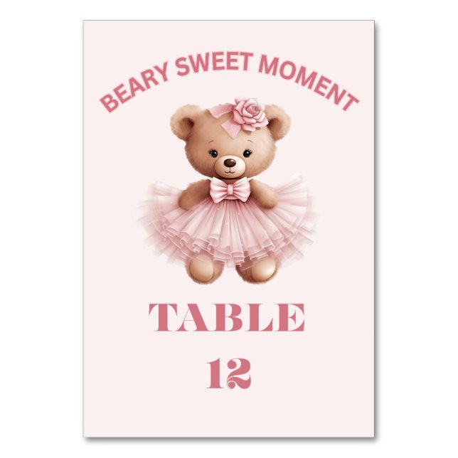 NUMERAÇÃO DE MESA ROSA CORADO VERTICAL DOCE MENINA CHUVA DE BEBÊ  (Frente)