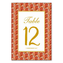 Numeração De Mesa ROSA CORAL Floral Elegante CASAMENTO Cristão