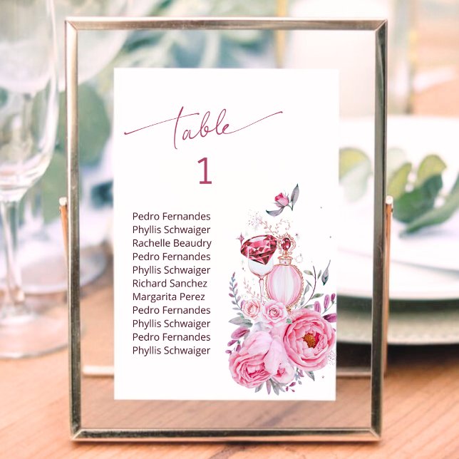 Numeração De Mesa Rosa de Blush e Chá de panela de Diamond (Criador carregado)
