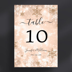 Numeração De Mesa Rosa de Casamento de Feriado de inverno no Natal D