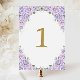 Numeração De Mesa Rosa De Lilás Roxo Floral Aniversário Doce 16 Casa