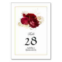 Rosa de Quinceañera, vermelho e Dourado