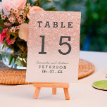Numeração De Mesa Rosa dourado falso brilho cor-de-rosa mesa de casa<br><div class="desc">Um cartão de mesa de casamento mbre,  brilhante,  rosa,  moderno,  original e simples,  sobre um fundo cor-de-rosa azul totalmente personalizável. Perfeito para casamento chic,  elegante</div>