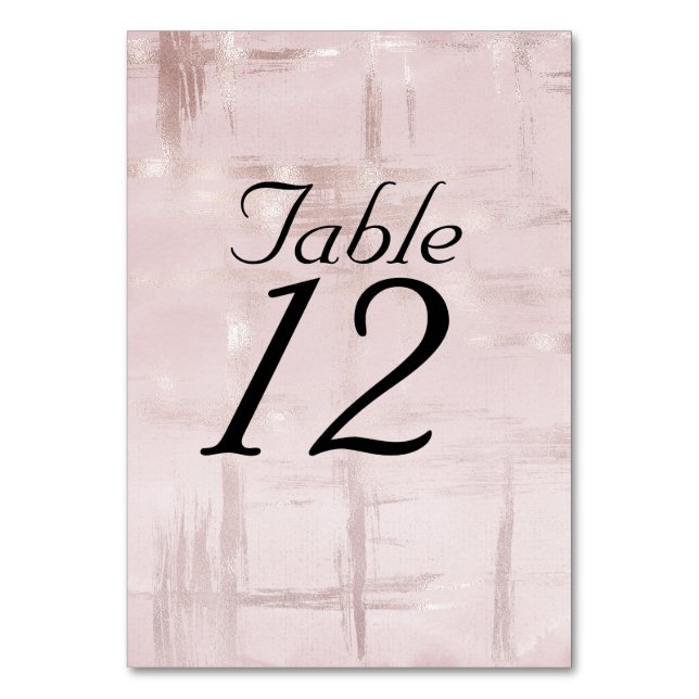 Numeração De Mesa Rosa Dourado Rose Elegante (Frente)