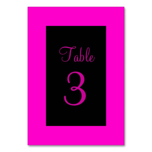 Numeração De Mesa Rosa e Preto (Frente)