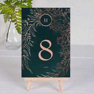 Numeração De Mesa Rosa Emerald, Dourado, com poeira editável