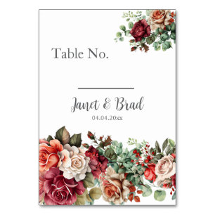 Numeração De Mesa Rosa Floral Eucalyptus Wedding