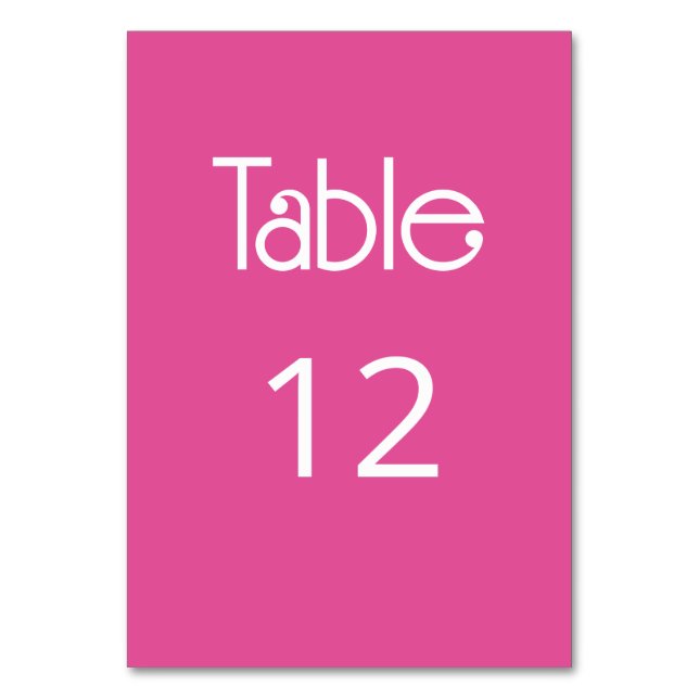 Numeração De Mesa Rosa Framboesa (Frente)