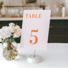 Numeração De Mesa Rosa Laranja Bege Apricot Crush Mesa 7 Casamento