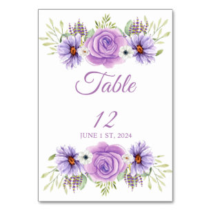 Numeração De Mesa Rosa Lavanda Floral Thunder_Cove
