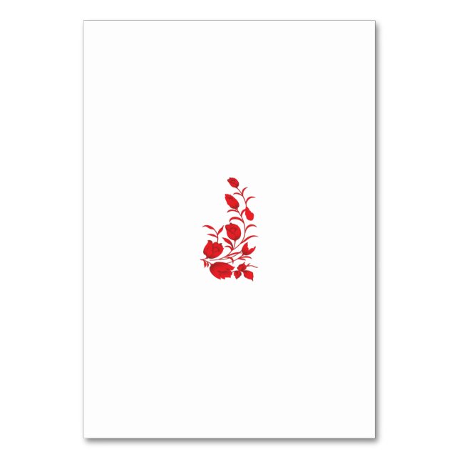 Numeração De Mesa Rosa Madder, Thunderbird floral design (Frente)