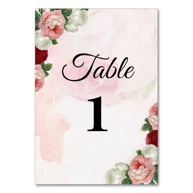 Numeração De Mesa Rosa personalizado Número da Tabela de Casamento D (Frente)
