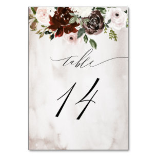 Numeração De Mesa Rosa Rosa Rosa-Rosa-Rosa Watercolor Floral N.o 14 