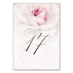 Numeração De Mesa Rosa Rosa-Rosa-Rosa-Rosa Watercolor Floral N.o 17 