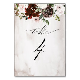 Numeração De Mesa Rosa Rosa Rosa-Rosa-Rosa Watercolor Floral N.o 4 C