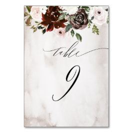 Numeração De Mesa Rosa Rosa Rosa-Rosa-Rosa Watercolor Floral N.o 9 C