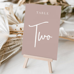 Numeração De Mesa Rosa Taupe Mesa com script DUO