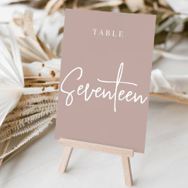 Numeração De Mesa Rosa Taupe Mesa com script sete