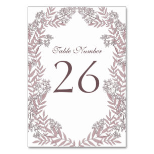 Numeração De Mesa Rosa Taupe Wedding Vintage Botânica
