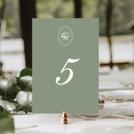 Numeração De Mesa Rosa Verde Salvia Casamento Dupla Face