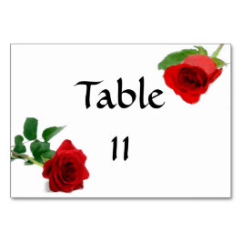 Numeração De Mesa Rosa Vermelha com Aquarela - Tablecard
