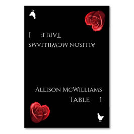 Numeração De Mesa Rosa vermelha Em Forma De Ícone De Aves De Capoeir