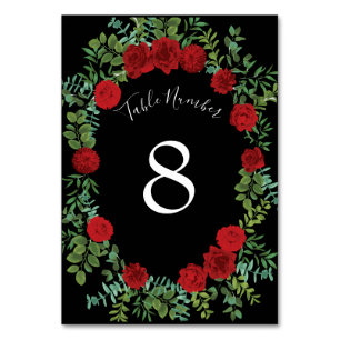 Numeração De Mesa Rosa vermelha Wedding