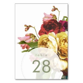 Numeração De Mesa Rosas Boêmian do Jardim Inglês Número da Tabela de