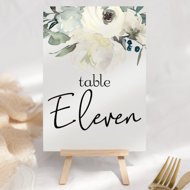 Numeração De Mesa Rosas Brancas de Marfim Número da Mesa de Casament (Criador carregado)