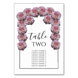 Numeração De Mesa Rosas claro Rosas Nomes de Convidado