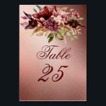Numeração De Mesa Rosas de terracota rosa de ouro metálicos russos<br><div class="desc">Números de tabela de rosas rosa de terracotta metálicos russos.</div>