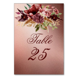 Numeração De Mesa Rosas de terracota rosa de ouro metálicos russos