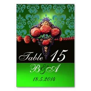 NUMERAÇÃO DE MESA ROSAS DO CORAL VERMELHO, MONOGRAMA PRETO DO