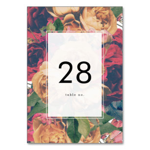 Numeração De Mesa Rosas Editáveis Floral Modern Boho Wedding